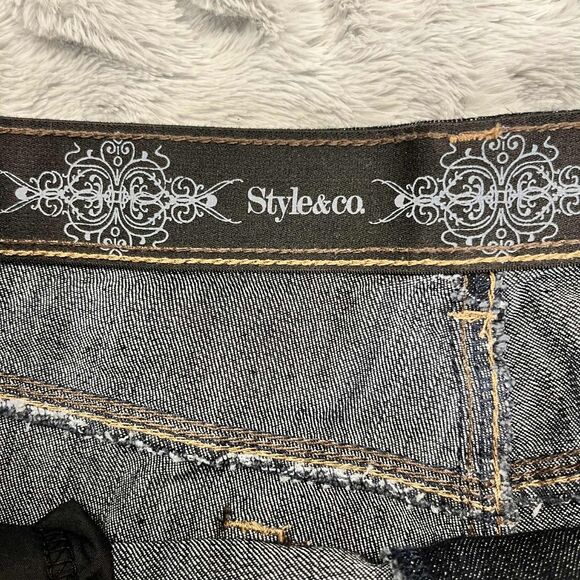 Style & Co Jeans Women 16S Bootcut Dark Wash Stretch Denim Mid Rise Western Boho - Picture 4 of 8